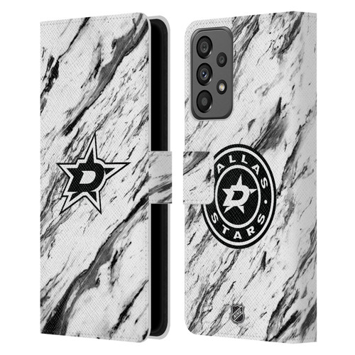 NHL Dallas Stars Marble Leather Book Wallet Case Cover For Samsung Galaxy A73 5G (2022)