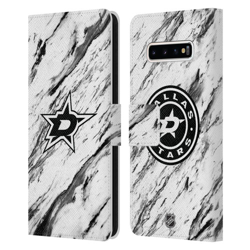 NHL Dallas Stars Marble Leather Book Wallet Case Cover For Samsung Galaxy S10+ / S10 Plus