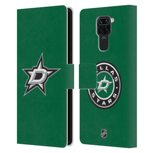 NHL Dallas Stars Plain Leather Book Wallet Case Cover For Xiaomi Redmi Note 9 / Redmi 10X 4G