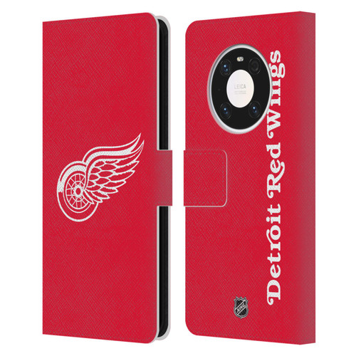 NHL Detroit Red Wings Plain Leather Book Wallet Case Cover For Huawei Mate 40 Pro 5G