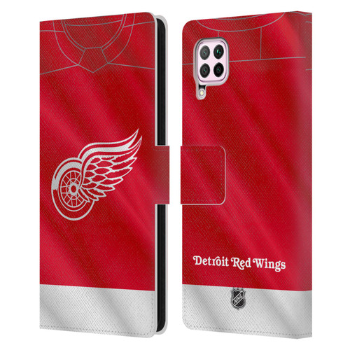 NHL Detroit Red Wings Jersey Leather Book Wallet Case Cover For Huawei Nova 6 SE / P40 Lite