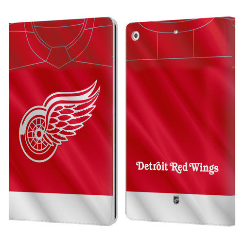 NHL Detroit Red Wings Jersey Leather Book Wallet Case Cover For Apple iPad 10.2 2019/2020/2021