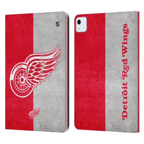 NHL Detroit Red Wings Half Distressed Leather Book Wallet Case Cover For Apple iPad Air 11 2020/2022/2024