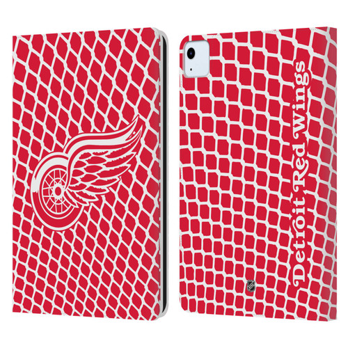 NHL Detroit Red Wings Net Pattern Leather Book Wallet Case Cover For Apple iPad Air 11 2020/2022/2024