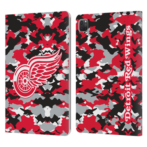 NHL Detroit Red Wings Camouflage Leather Book Wallet Case Cover For Apple iPad Pro 11 2020 / 2021 / 2022