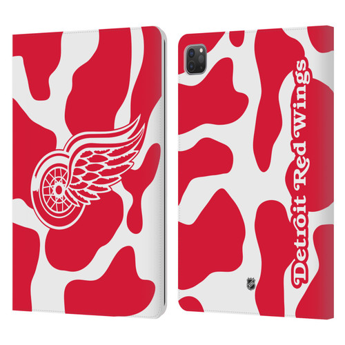 NHL Detroit Red Wings Cow Pattern Leather Book Wallet Case Cover For Apple iPad Pro 11 2020 / 2021 / 2022