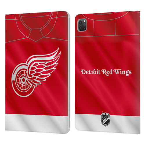 NHL Detroit Red Wings Jersey Leather Book Wallet Case Cover For Apple iPad Pro 11 2020 / 2021 / 2022