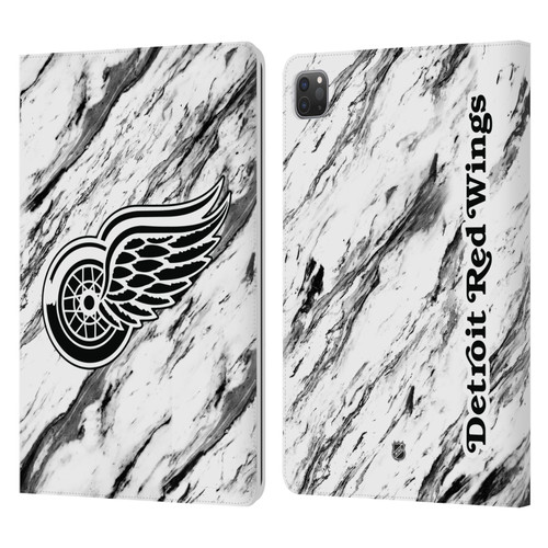 NHL Detroit Red Wings Marble Leather Book Wallet Case Cover For Apple iPad Pro 11 2020 / 2021 / 2022