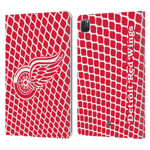 NHL Detroit Red Wings Net Pattern Leather Book Wallet Case Cover For Apple iPad Pro 11 2020 / 2021 / 2022