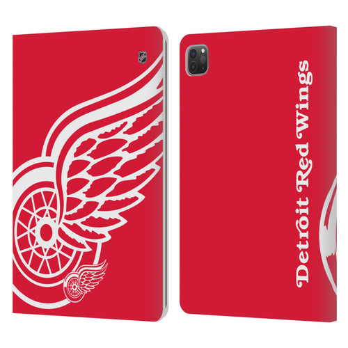 NHL Detroit Red Wings Oversized Leather Book Wallet Case Cover For Apple iPad Pro 11 2020 / 2021 / 2022