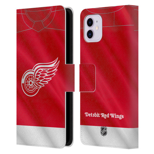 NHL Detroit Red Wings Jersey Leather Book Wallet Case Cover For Apple iPhone 11