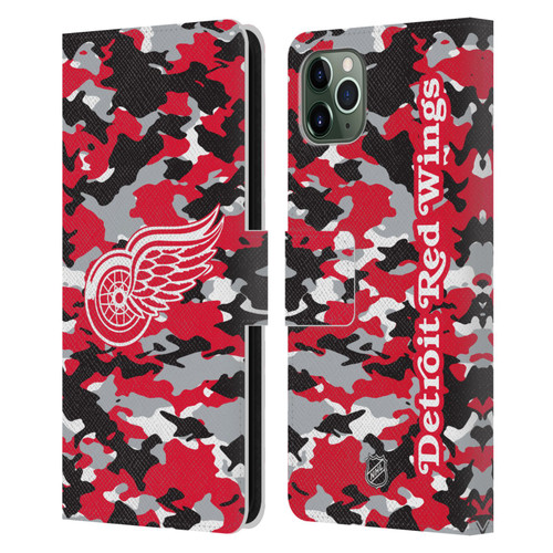 NHL Detroit Red Wings Camouflage Leather Book Wallet Case Cover For Apple iPhone 11 Pro Max