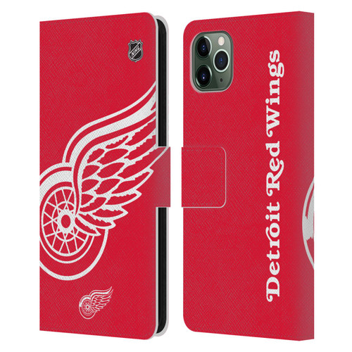 NHL Detroit Red Wings Oversized Leather Book Wallet Case Cover For Apple iPhone 11 Pro Max