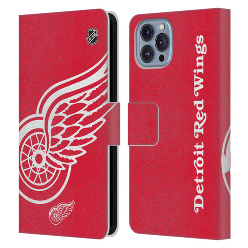 NHL Detroit Red Wings Oversized Leather Book Wallet Case Cover For Apple iPhone 14