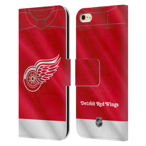 NHL Detroit Red Wings Jersey Leather Book Wallet Case Cover For Apple iPhone 6 / iPhone 6s