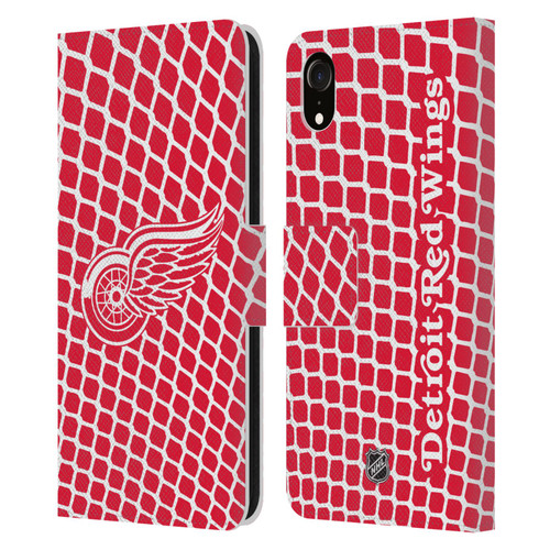 NHL Detroit Red Wings Net Pattern Leather Book Wallet Case Cover For Apple iPhone XR