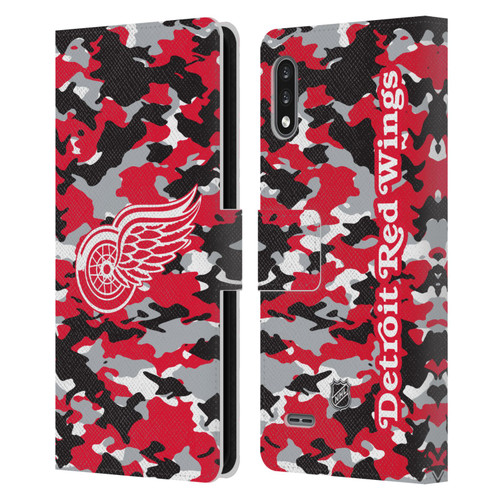 NHL Detroit Red Wings Camouflage Leather Book Wallet Case Cover For LG K22