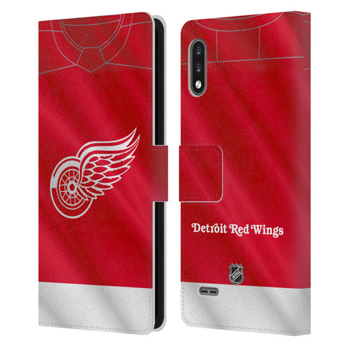NHL Detroit Red Wings Jersey Leather Book Wallet Case Cover For LG K22
