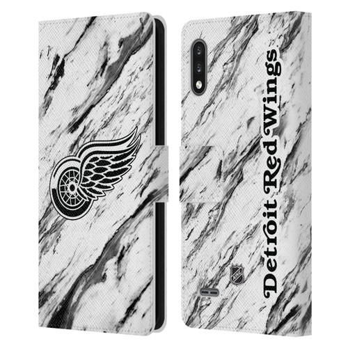 NHL Detroit Red Wings Marble Leather Book Wallet Case Cover For LG K22