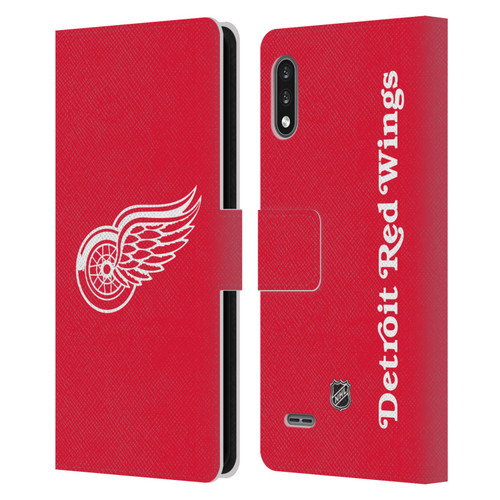 NHL Detroit Red Wings Plain Leather Book Wallet Case Cover For LG K22