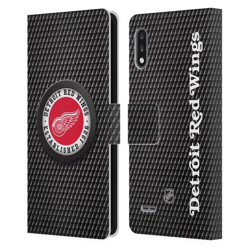 NHL Detroit Red Wings Puck Texture Leather Book Wallet Case Cover For LG K22