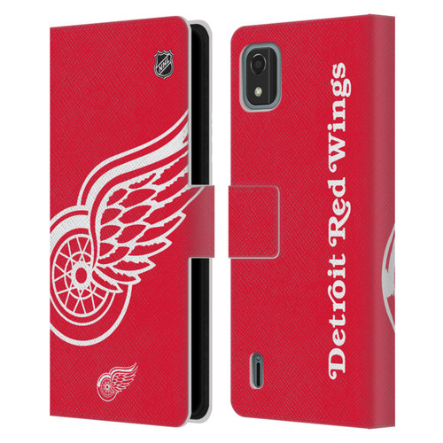 NHL Detroit Red Wings Oversized Leather Book Wallet Case Cover For Nokia C2 2nd Edition