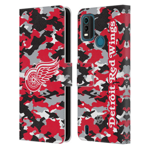 NHL Detroit Red Wings Camouflage Leather Book Wallet Case Cover For Nokia G11 Plus