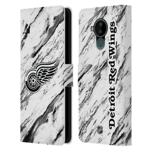 NHL Detroit Red Wings Marble Leather Book Wallet Case Cover For Nokia C30