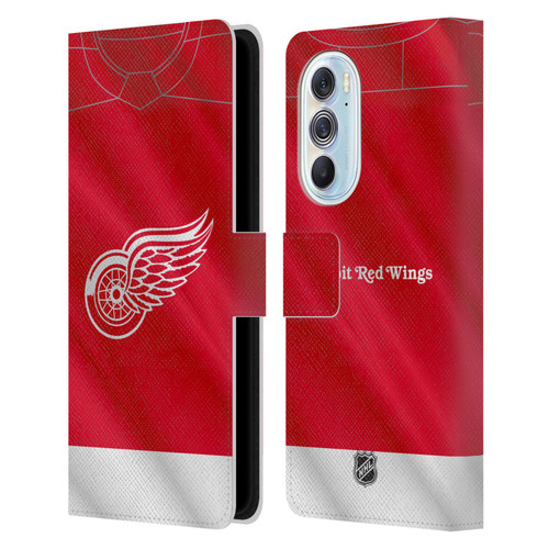 NHL Detroit Red Wings Jersey Leather Book Wallet Case Cover For Motorola Edge X30