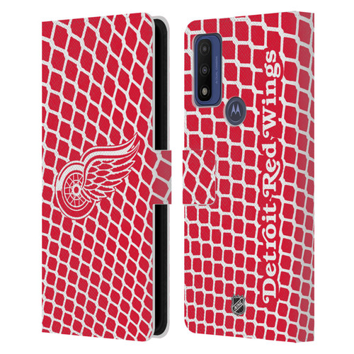 NHL Detroit Red Wings Net Pattern Leather Book Wallet Case Cover For Motorola G Pure