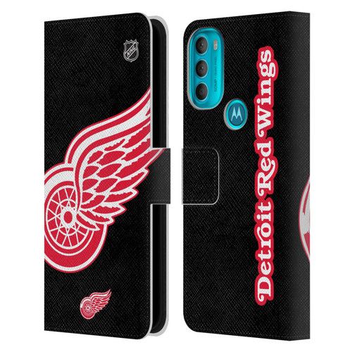 NHL Detroit Red Wings Oversized Leather Book Wallet Case Cover For Motorola Moto G71 5G