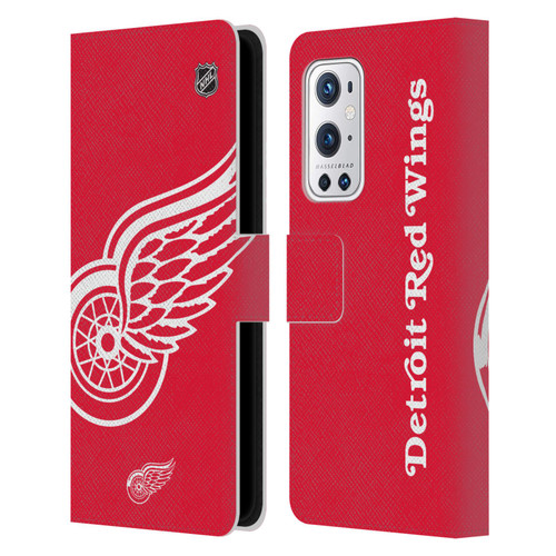 NHL Detroit Red Wings Oversized Leather Book Wallet Case Cover For OnePlus 9 Pro