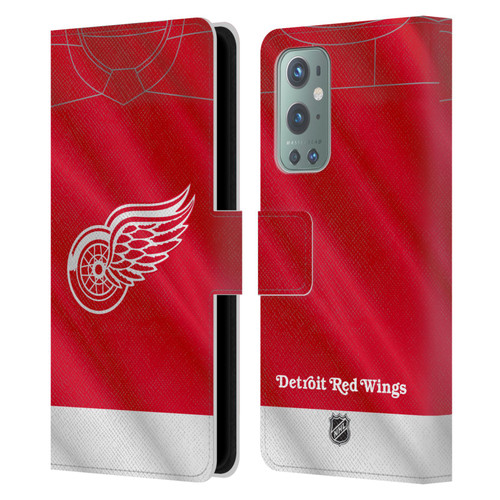 NHL Detroit Red Wings Jersey Leather Book Wallet Case Cover For OnePlus 9