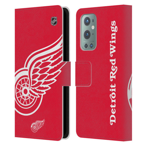 NHL Detroit Red Wings Oversized Leather Book Wallet Case Cover For OnePlus 9