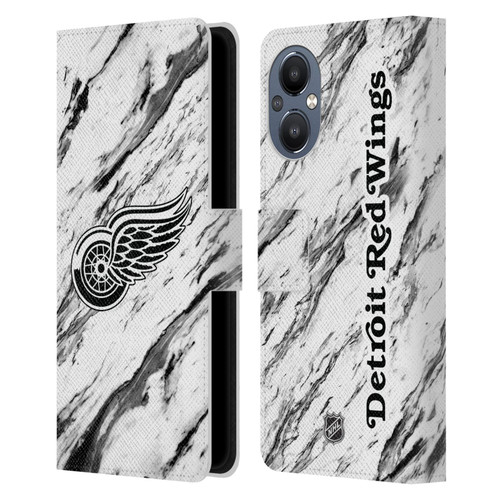 NHL Detroit Red Wings Marble Leather Book Wallet Case Cover For OnePlus Nord N20 5G