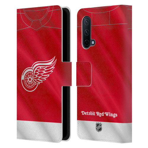 NHL Detroit Red Wings Jersey Leather Book Wallet Case Cover For OnePlus Nord CE 5G