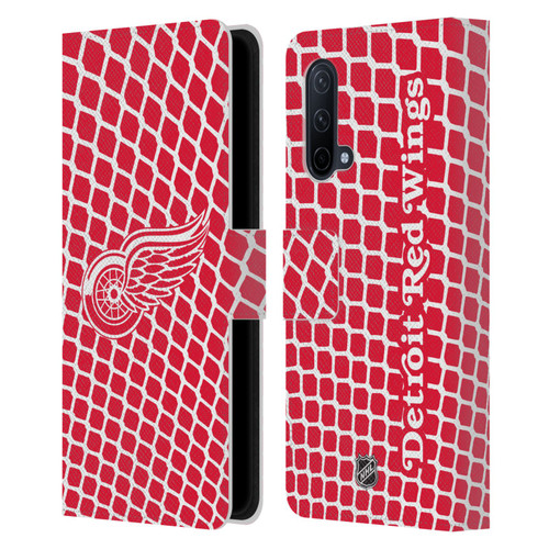NHL Detroit Red Wings Net Pattern Leather Book Wallet Case Cover For OnePlus Nord CE 5G