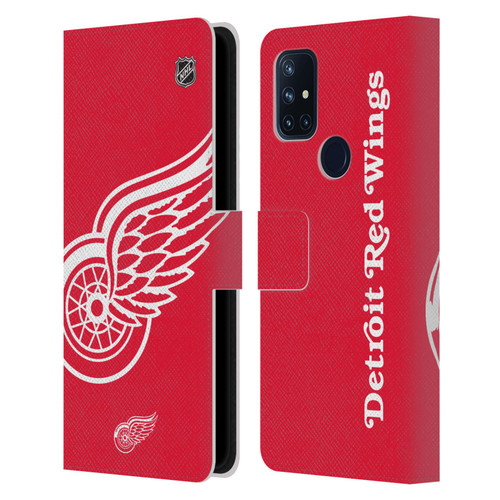 NHL Detroit Red Wings Oversized Leather Book Wallet Case Cover For OnePlus Nord N10 5G