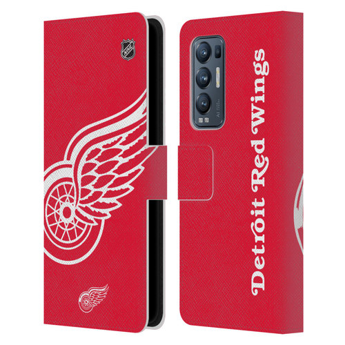 NHL Detroit Red Wings Oversized Leather Book Wallet Case Cover For OPPO Find X3 Neo / Reno5 Pro+ 5G