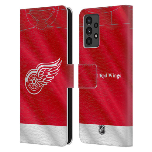 NHL Detroit Red Wings Jersey Leather Book Wallet Case Cover For Samsung Galaxy A13 (2022)