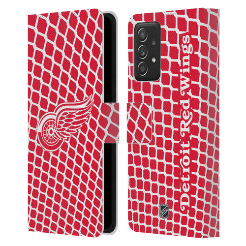 NHL Detroit Red Wings Net Pattern Leather Book Wallet Case Cover For Samsung Galaxy A53 5G (2022)