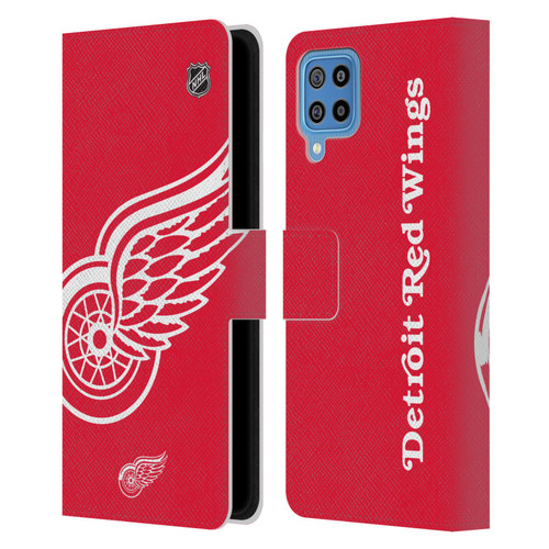 NHL Detroit Red Wings Oversized Leather Book Wallet Case Cover For Samsung Galaxy F22 (2021)