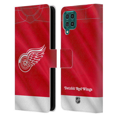NHL Detroit Red Wings Jersey Leather Book Wallet Case Cover For Samsung Galaxy F62 (2021)