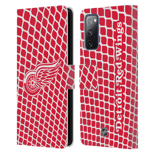 NHL Detroit Red Wings Net Pattern Leather Book Wallet Case Cover For Samsung Galaxy S20 FE / 5G