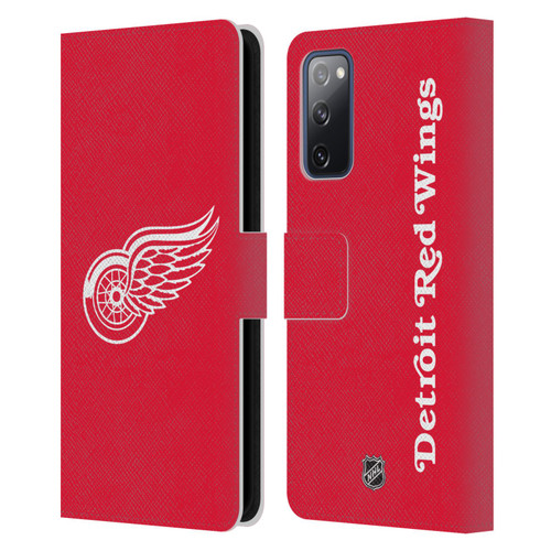 NHL Detroit Red Wings Plain Leather Book Wallet Case Cover For Samsung Galaxy S20 FE / 5G