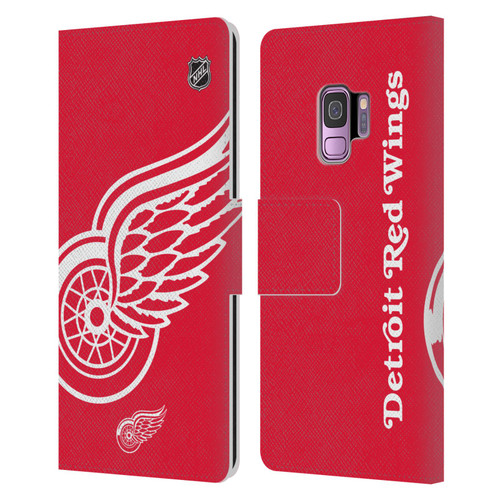 NHL Detroit Red Wings Oversized Leather Book Wallet Case Cover For Samsung Galaxy S9