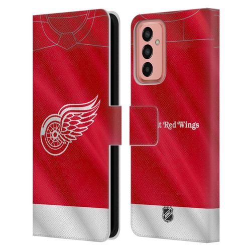 NHL Detroit Red Wings Jersey Leather Book Wallet Case Cover For Samsung Galaxy M13 (2022)