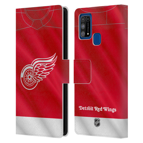 NHL Detroit Red Wings Jersey Leather Book Wallet Case Cover For Samsung Galaxy M31 (2020)