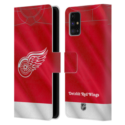 NHL Detroit Red Wings Jersey Leather Book Wallet Case Cover For Samsung Galaxy M31s (2020)