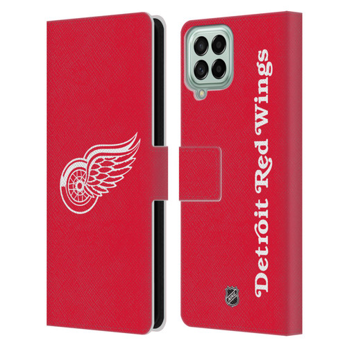 NHL Detroit Red Wings Plain Leather Book Wallet Case Cover For Samsung Galaxy M33 (2022)